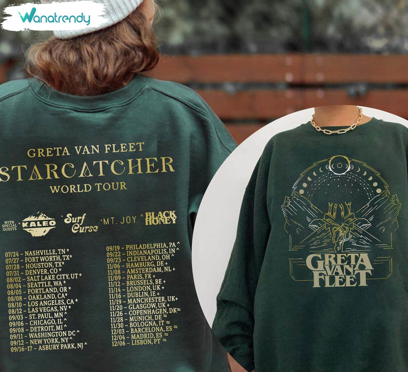 Greta Van Fleet Shirt, Rock Band Crewneck Sweatshirt Short Sleeve