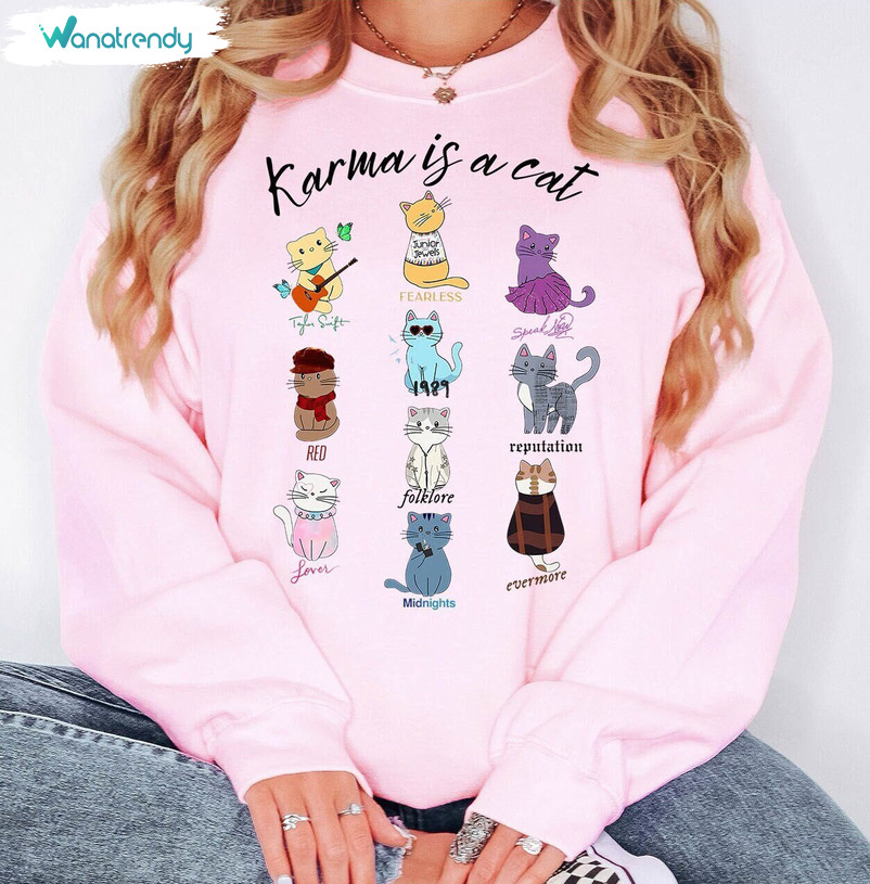 Karma Is A Cat Shirt, Music Albums As Books Unisex Hoodie T-Shirt