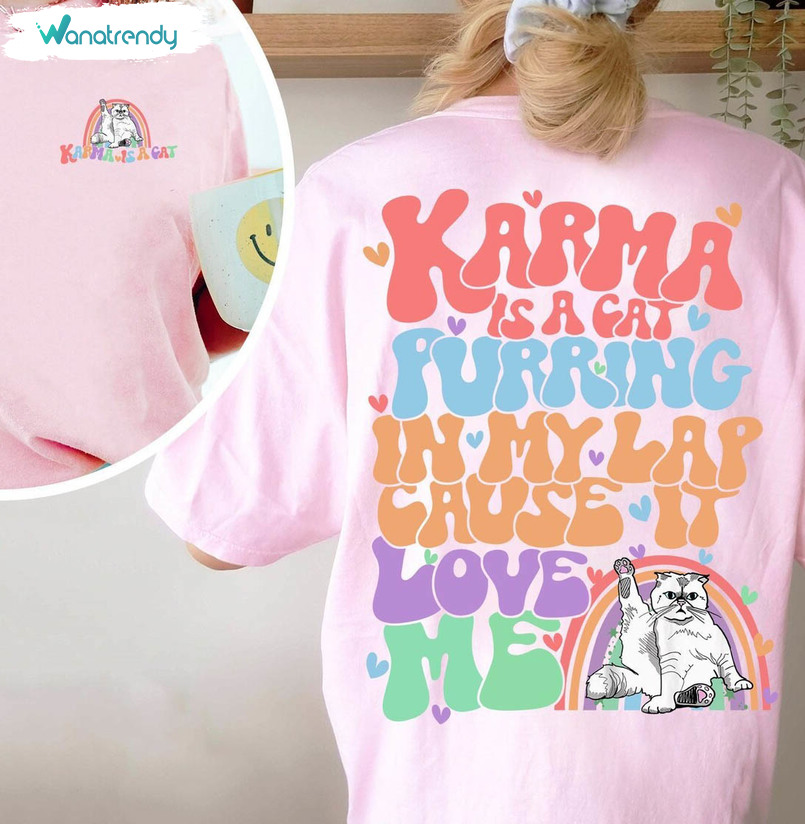 Karma Is A Cat Shirt, Meet Me At Midnight Swiftie Crewneck Sweatshirt Sweater