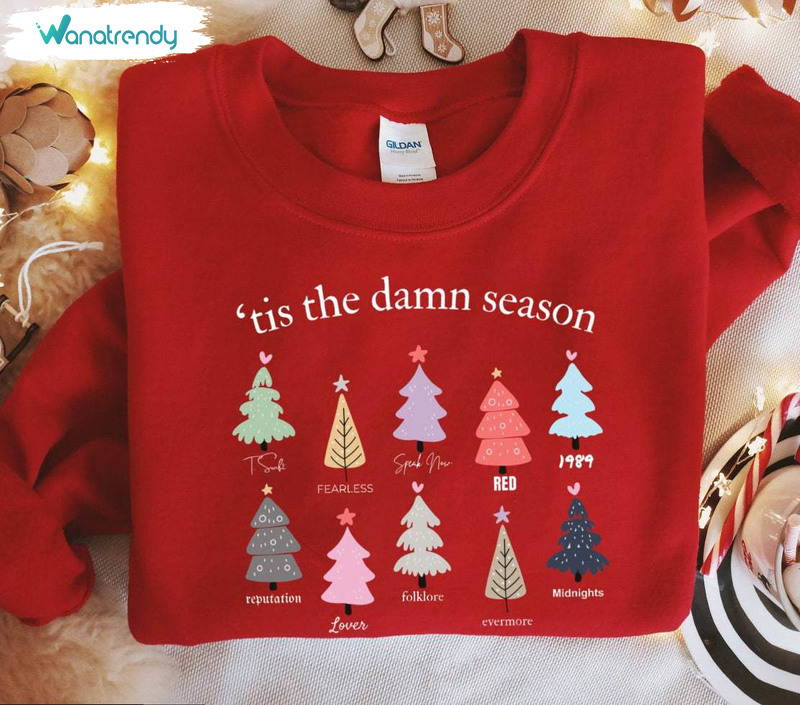 Tis The Damn Season Christmas Trendy Sweatshirt, Eras Album Long Sleeve Hoodie