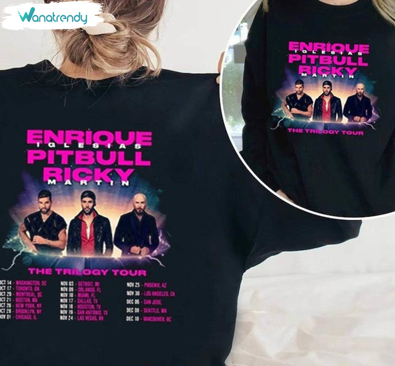 Enrique Iglesias X Pitbull Shirt, The Trilogy 2023 Concert Unisex T Shirt Tee Tops