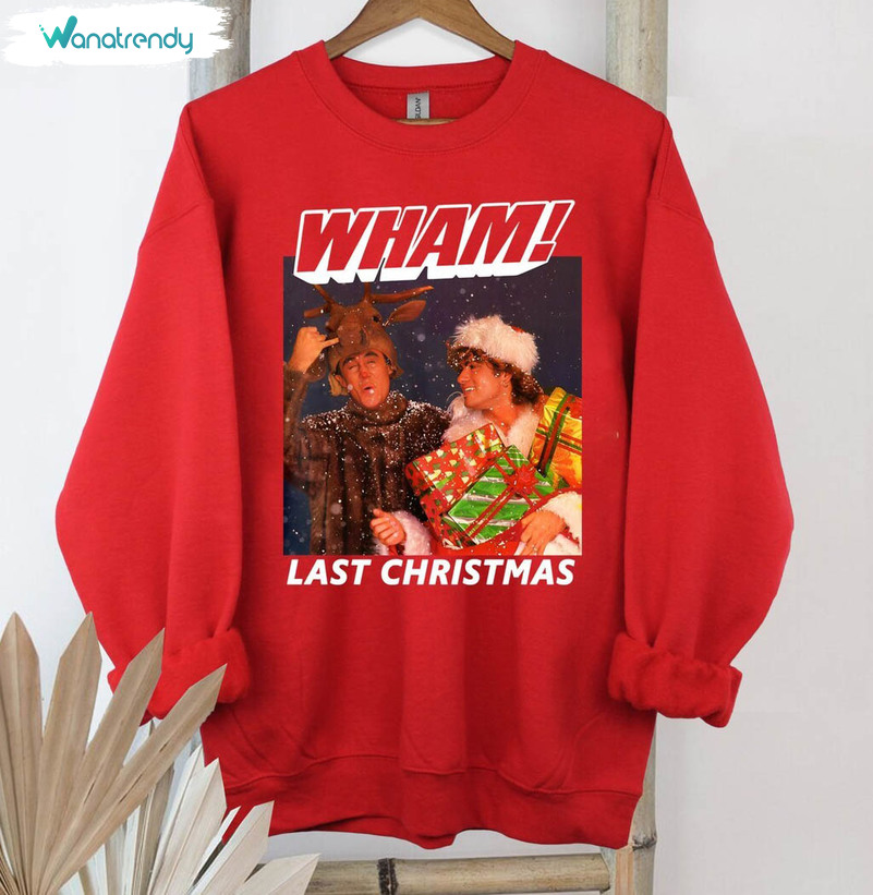 Wham Last Christmas Sweatshirt, George Michael George Michael Sweater Short Sleeve