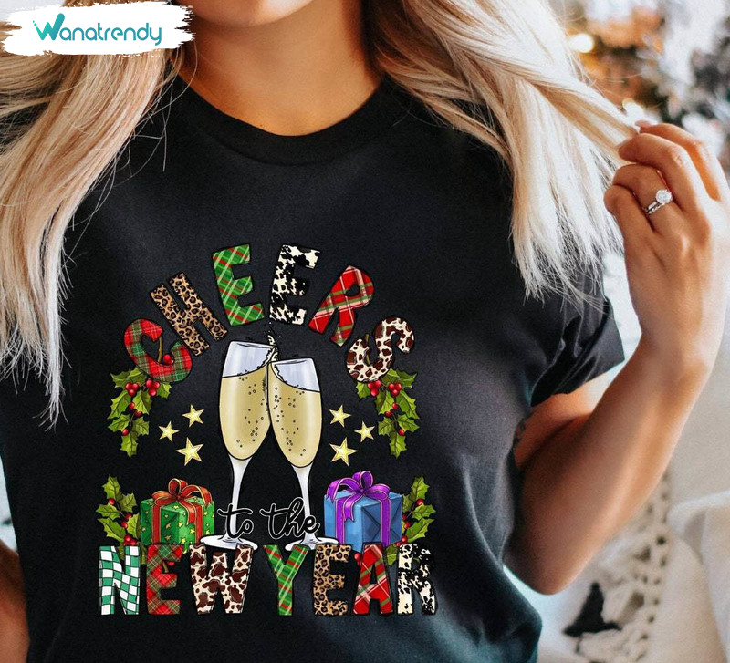 Cheers To The New Year Shirt, 2023 New Year Unisex Hoodie Long Sleeve