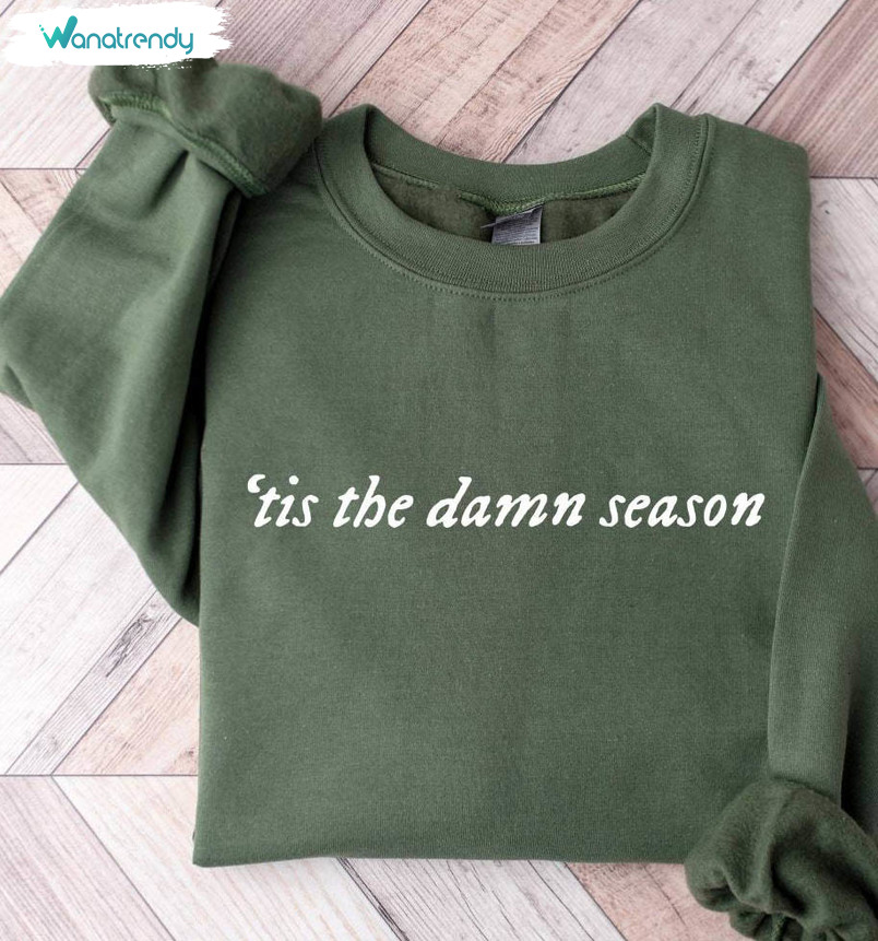 Tis The Damn Season Christmas Sweatshirt, Christmas Funny Short Sleeve Tee Tops