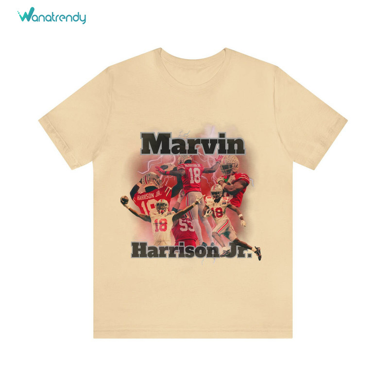 Marvin Harrison Jr Shirt, Ohio State Football Tee Tops Short Sleeve