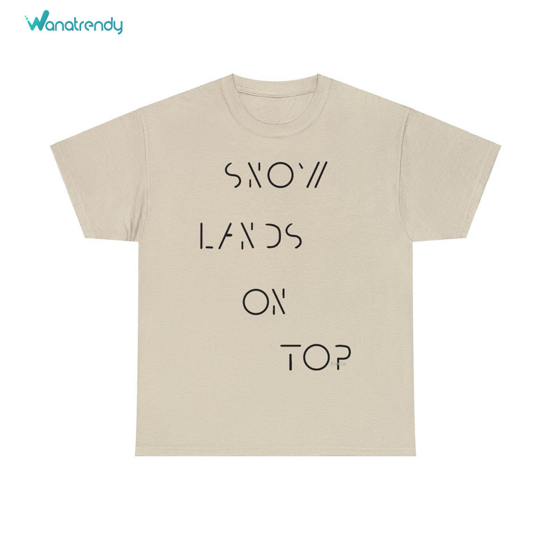 Snow Lands On Top Shirt, Trendy Long Sleeve Short Sleeve