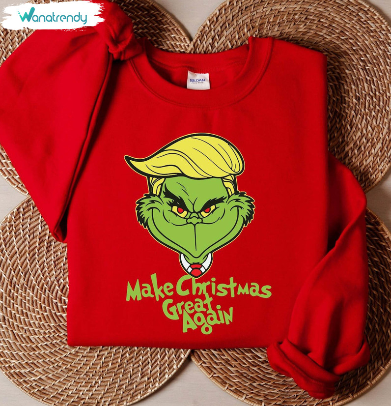 All Of Your Sweaters Are Ugly Grinch Shirt, Trump Christmas Funny Unisex Hoodie Crewneck Sweatshirt