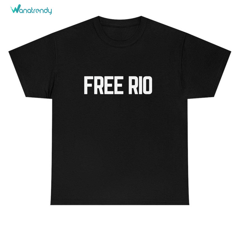 Free Rio Shirt, Trendy Short Sleeve Crewneck Sweatshirt