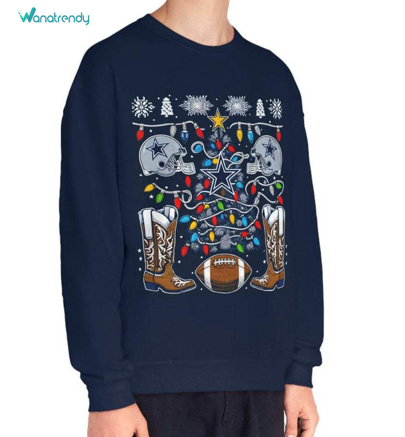 Dallas Cowboys Christmas Shirt, Nfl Football Short Sleeve Tee Tops