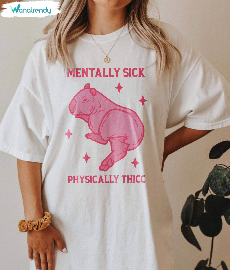 Mentally Sick Physically Thicc Shirt, Funny Meme Unisex Hoodie Tee Tops