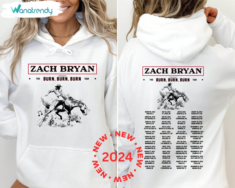 Zach Bryan Tour Shirt, The Burn Burn Burn Tour Hoodie Tee Tops