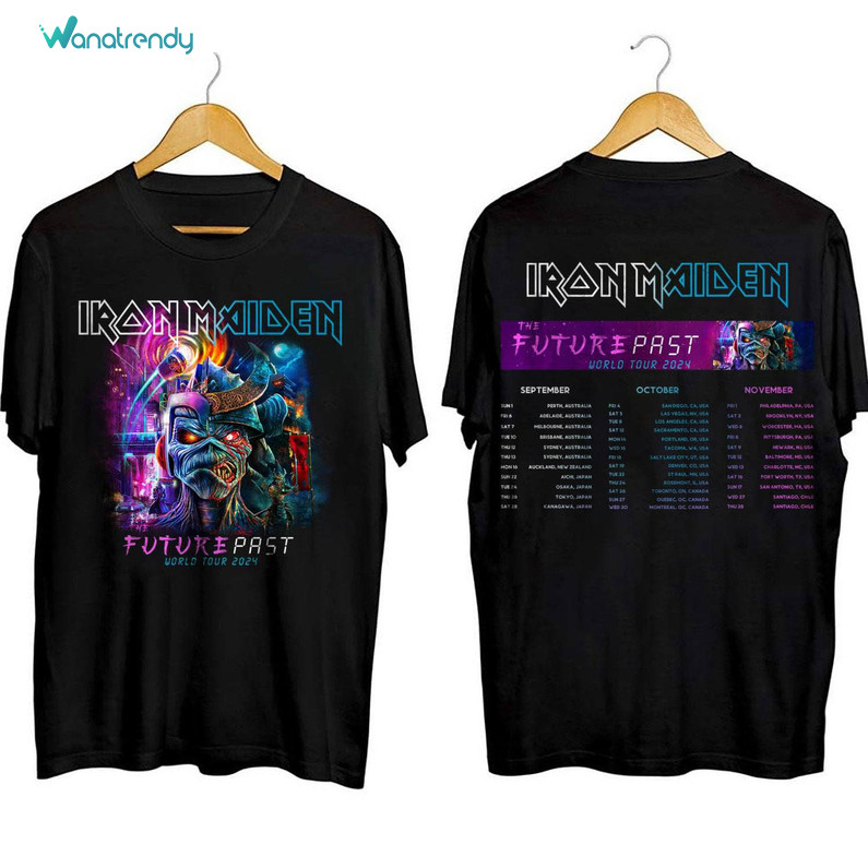 Iron Maiden Music Band Shirt, Future Past World Tour 2024 Unisex Hoodie Crewneck Sweatshirt