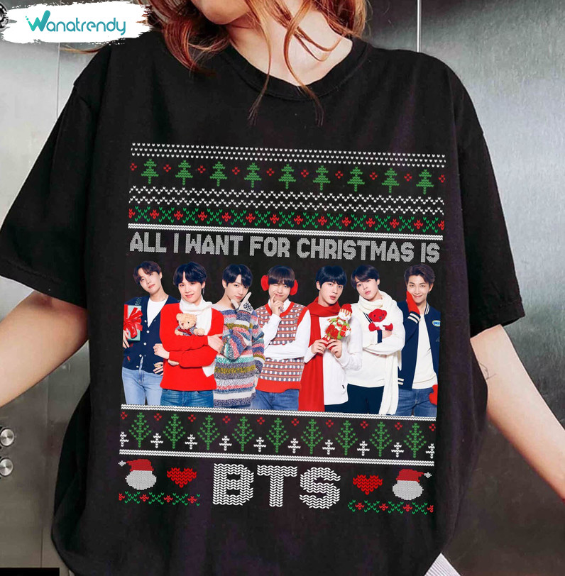 Bts Christmas Shirt, Bangtang Kpop Unisex Hoodie Crewneck Sweatshirt