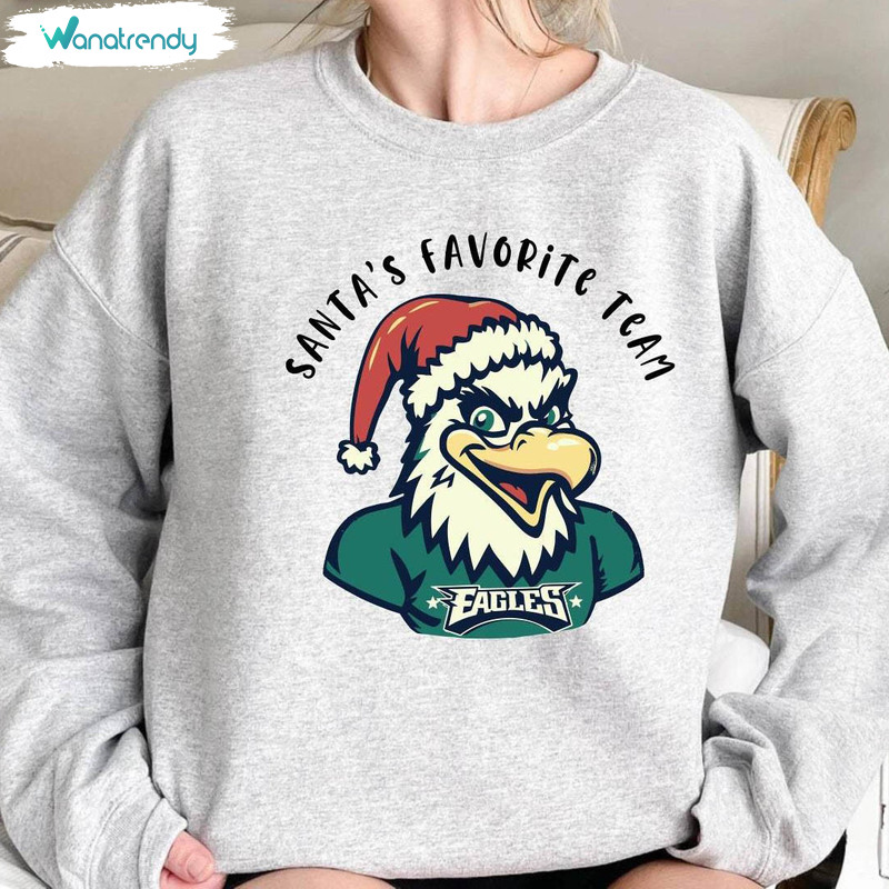 Eagle Christmas Shirt, Football Christmas Crewneck Sweatshirt Long Sleeve