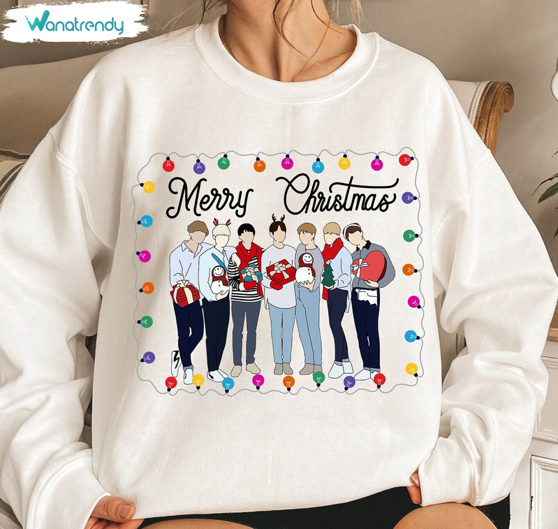 Bts Christmas Shirt, Merry Christmas Bts Crewneck Sweatshirt Sweater