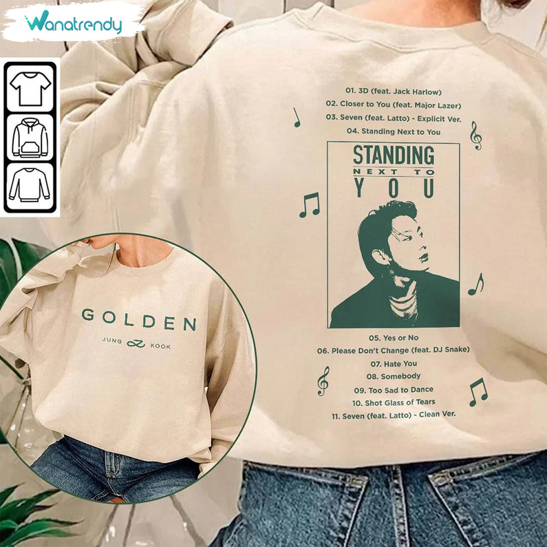 Jungkook Golden Album Shirt, Bangtan Vintage Tee Tops Crewneck Sweatshirt
