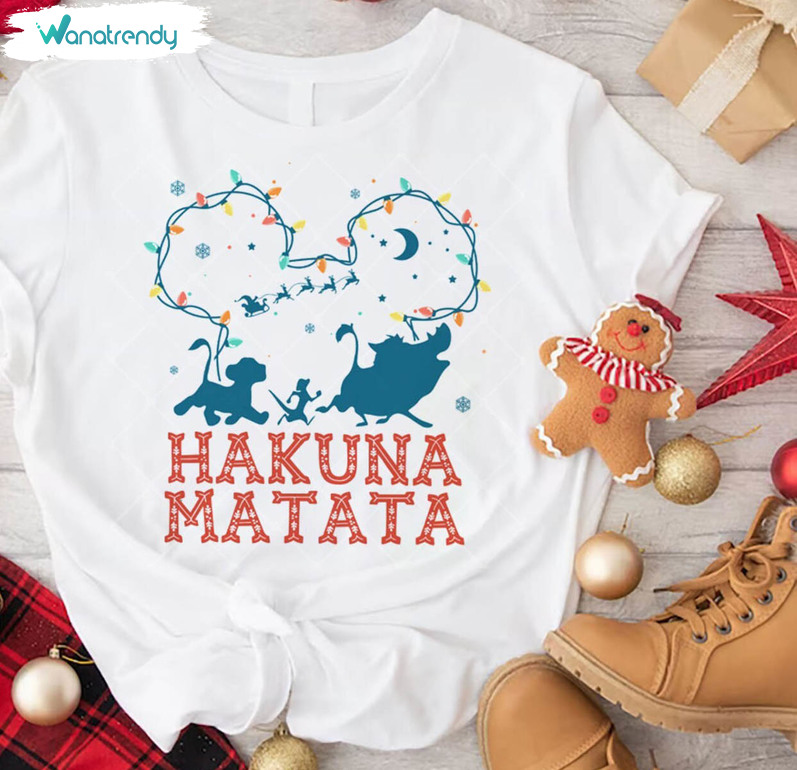 Hakuna Matata Christmas Shirt, Family Matching Unisex T Shirt Crewneck Sweatshirt