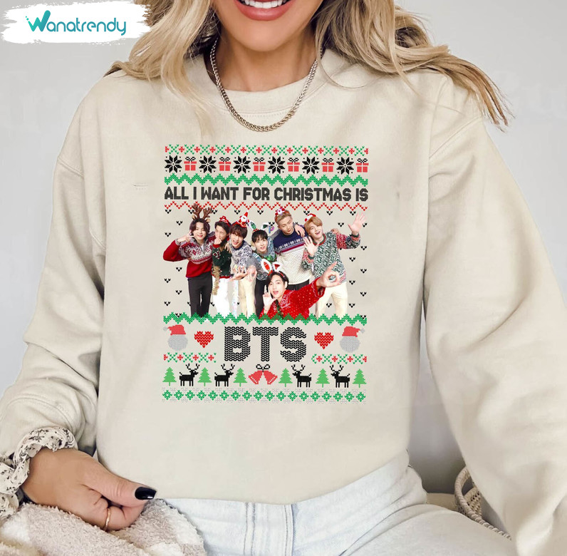 Bts Christmas Shirt, Christmas Korean Group Short Sleeve Long Sleeve