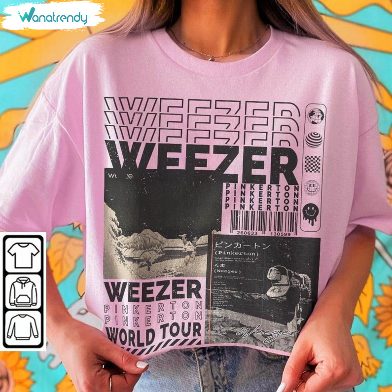 Weezer T Shirt, Weezer World Tour 2023 Unisex Hoodie Short Sleeve