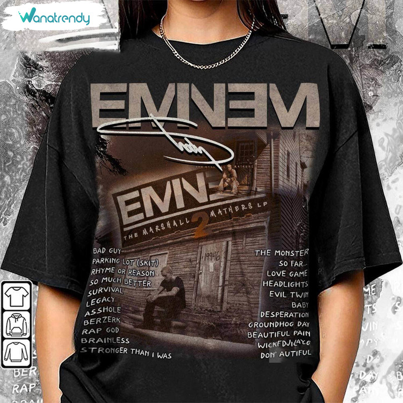Eminem Tour Shirt, Rapper Vintage Long Sleeve Hoodie