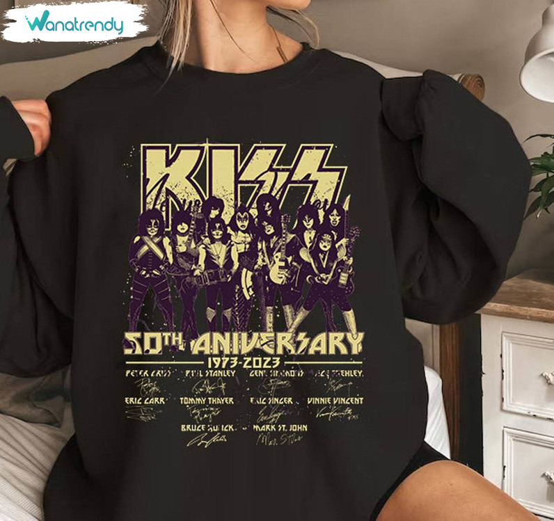 Kiss Band 50th Anniversary Shirt, Thank You For The Memories Crewneck Sweatshirt Sweater
