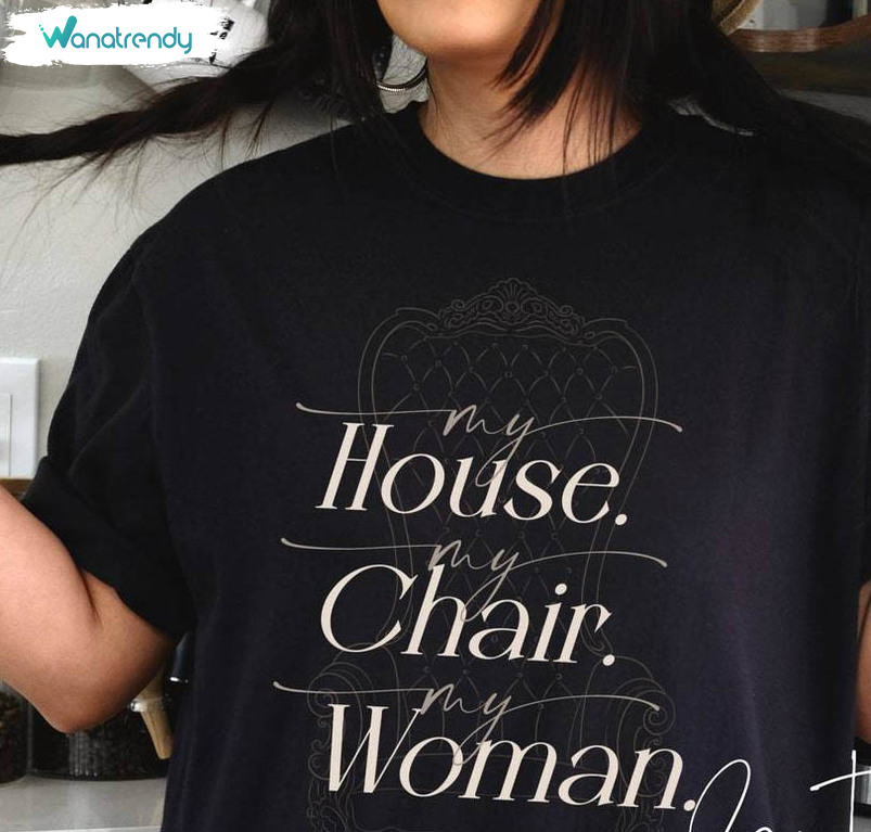 My House My Chair My Woman Shirt, Retro Bookish Long Sleeve Unisex Hoodie