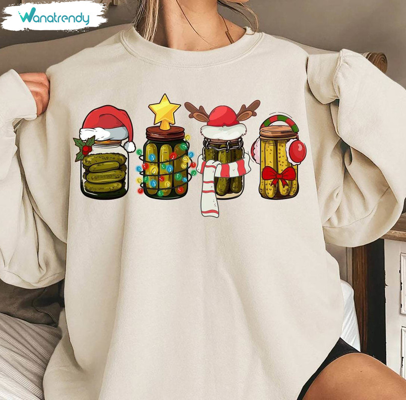 Canned Pickles Christmas Shirt, Retro Canned Pickles Sweater Unisex Hoodie