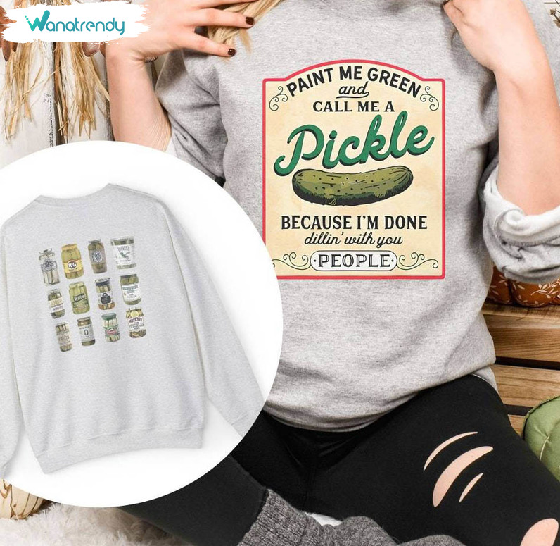 Canned Pickles Christmas Shirt, Pickle Crewneck Sweatshirt For Pickle Lovers