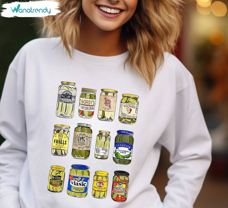 Cool Design Canned Pickles Christmas Shirt, Canning Season Sweatshirt Unisex T Shirt