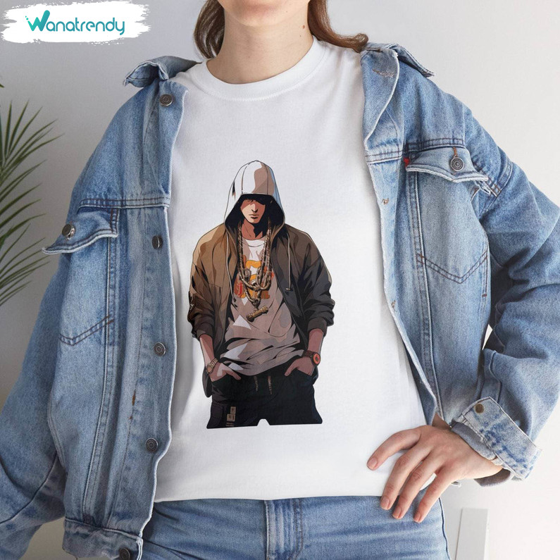 Groovy Eminem Tour Shirt, Anime Cartoon Unisex Hoodie Long Sleeve