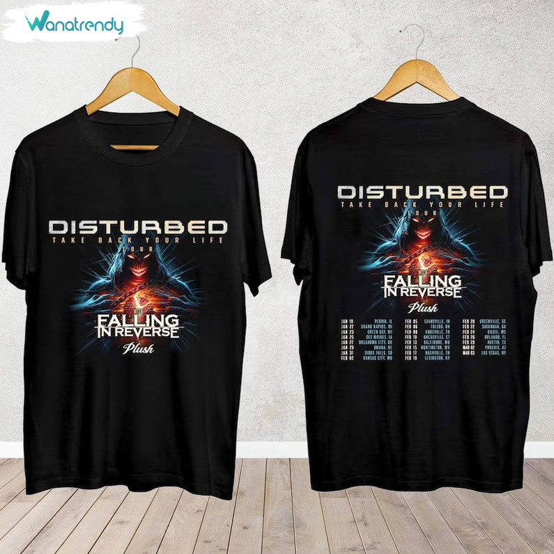 Groovy Disturbed Band Shirt, Disturbed 2024 Concert Long Sleeve Unisex Hoodie