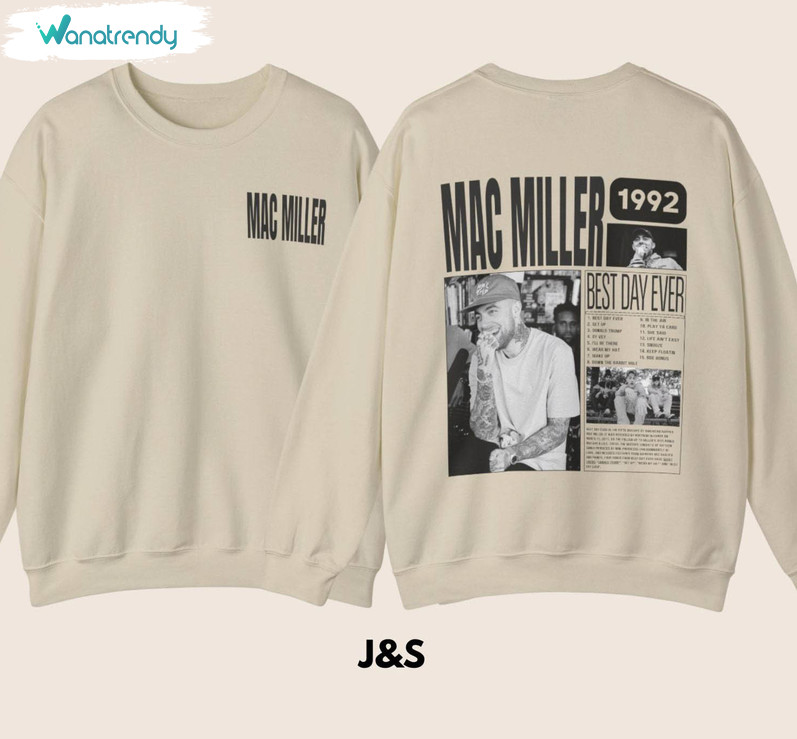 Mac Miller Sweatshirt, Mac Miller Best Day Ever Album Short Sleeve Sweater