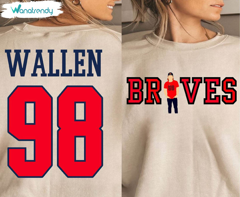 Comfort Morgan Wallen 98 Braves Shirt, 98 Braves Song Retro Crewneck Sweatshirt