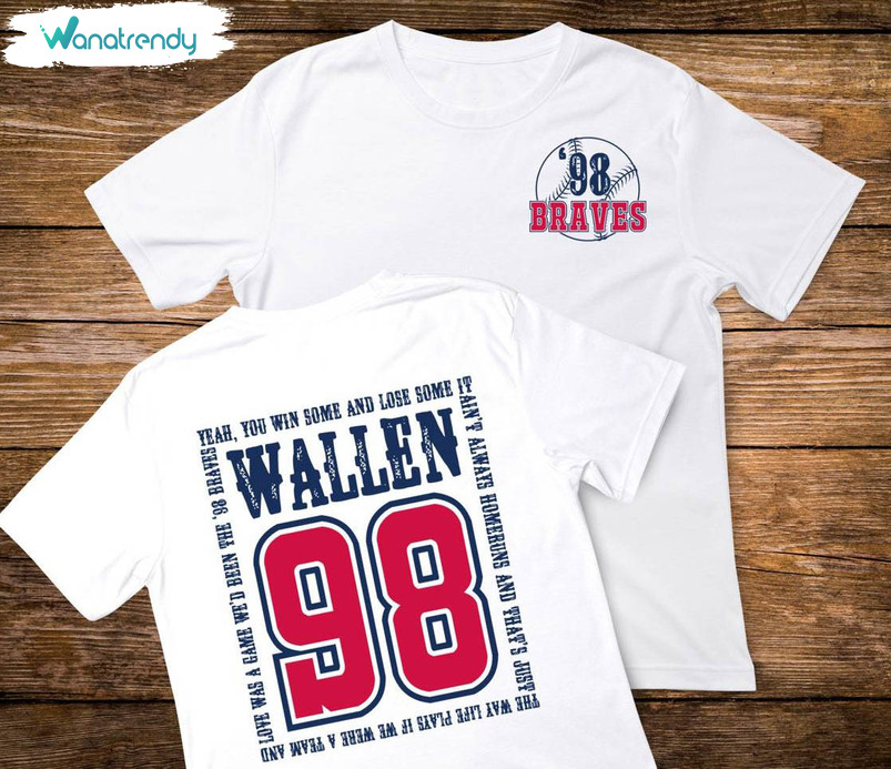 Vintage Braves 98 T Shirt, Morgan Wallen 98 Braves Shirt Unisex Hoodie
