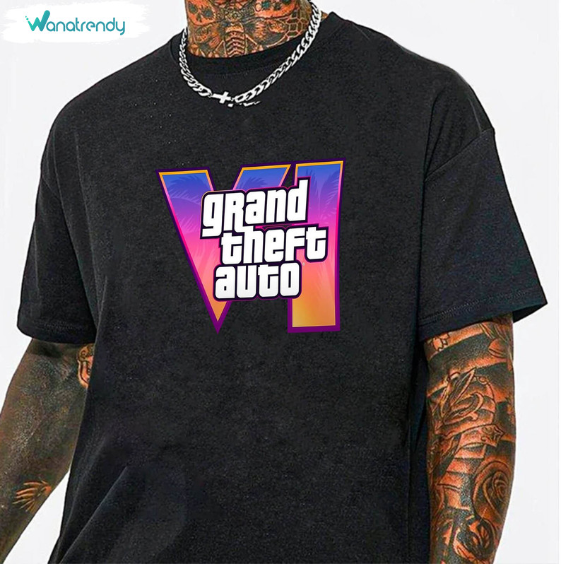 Inspirational Grand Theft Auto Shirt, Modern Video Game Crewneck Long Sleeve