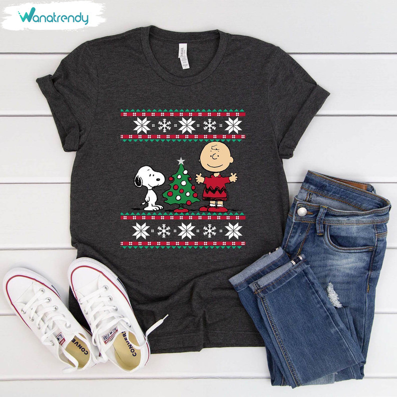 Peanuts Christmas Shirt, Christmas Family Short Sleeve Tee Tops