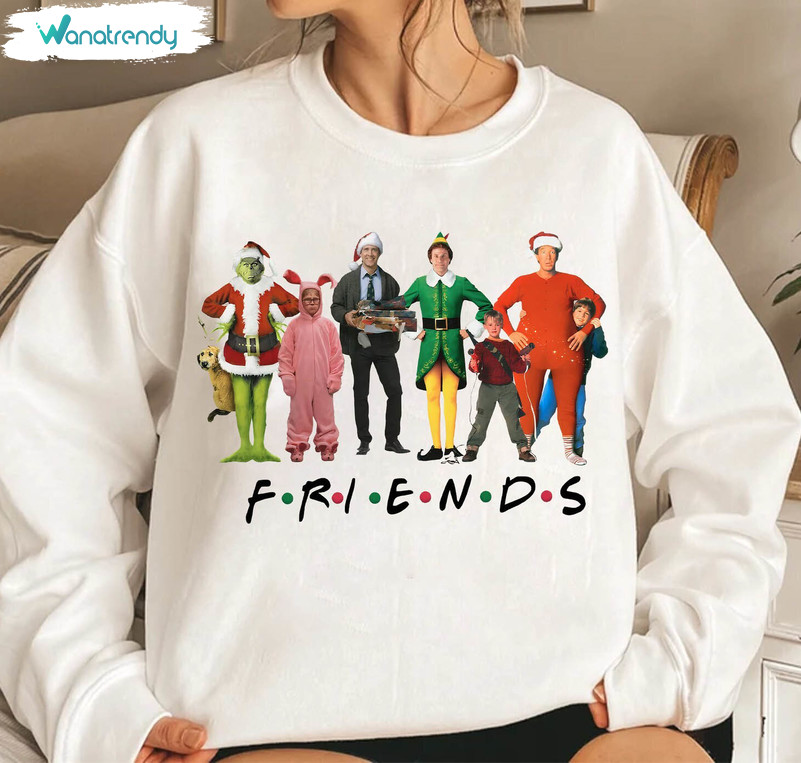90s Friends Christmas Shirt, Holiday Movies Friends Christmas Tank Top Sweatshirt