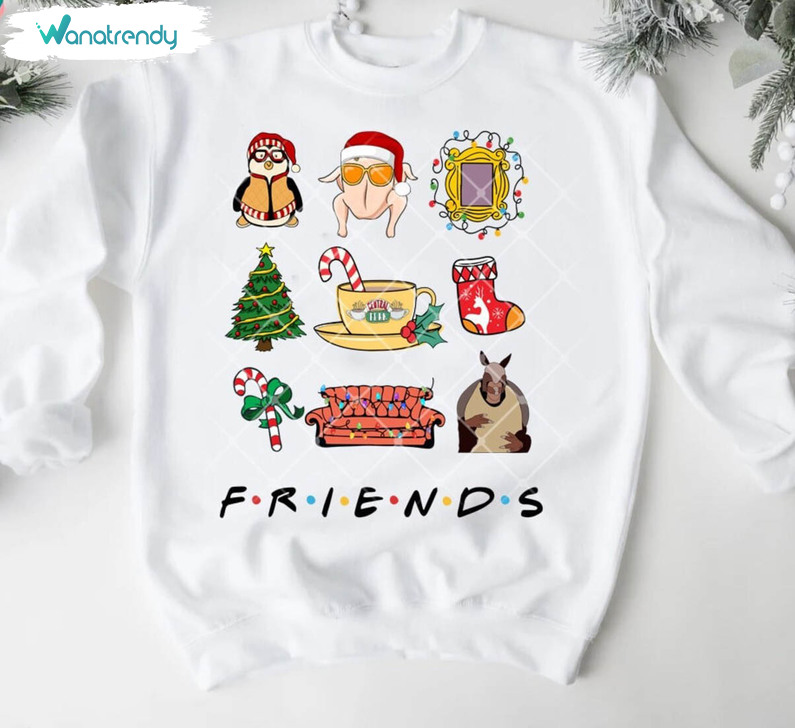 Cool Design Friends Christmas Shirt, Retro Christmas Friends Sweatshirt Hoodie