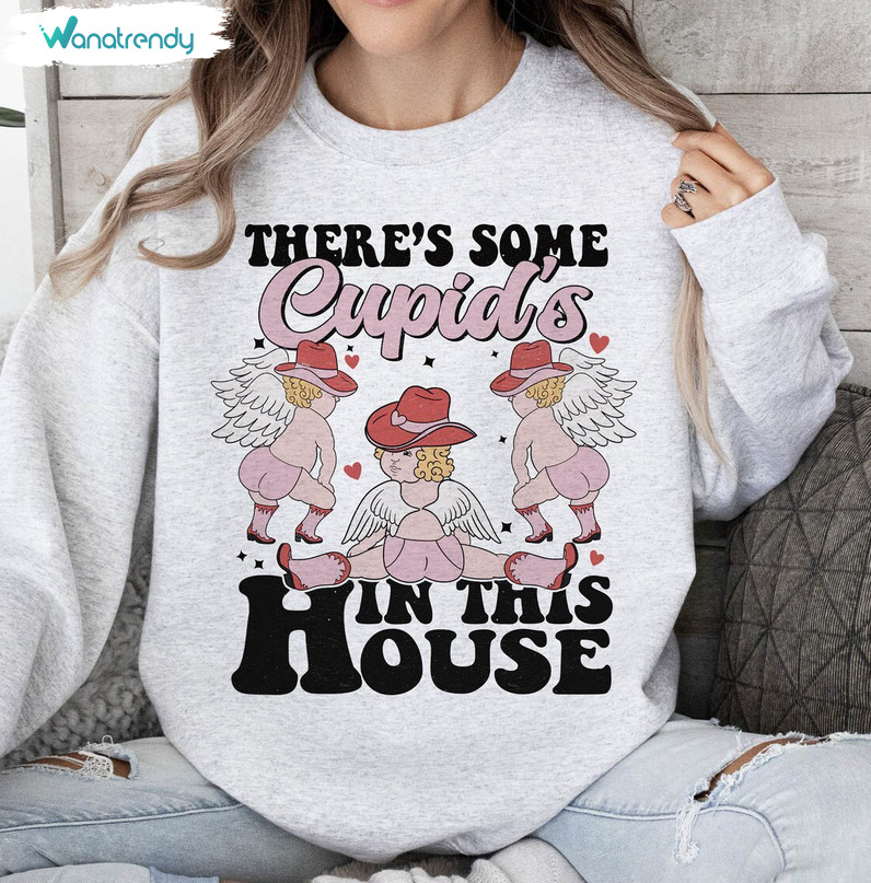 There's Some Cupid's In This House Shirt, Cupid Valentine's Day Long Sleeve T-Shirt