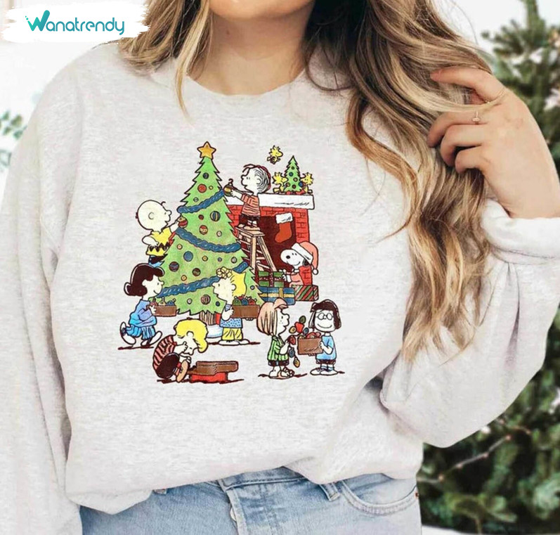 Peanuts Christmas Shirt , Snoopy Charlie Brown Christmas Short Sleeve Tee Tops