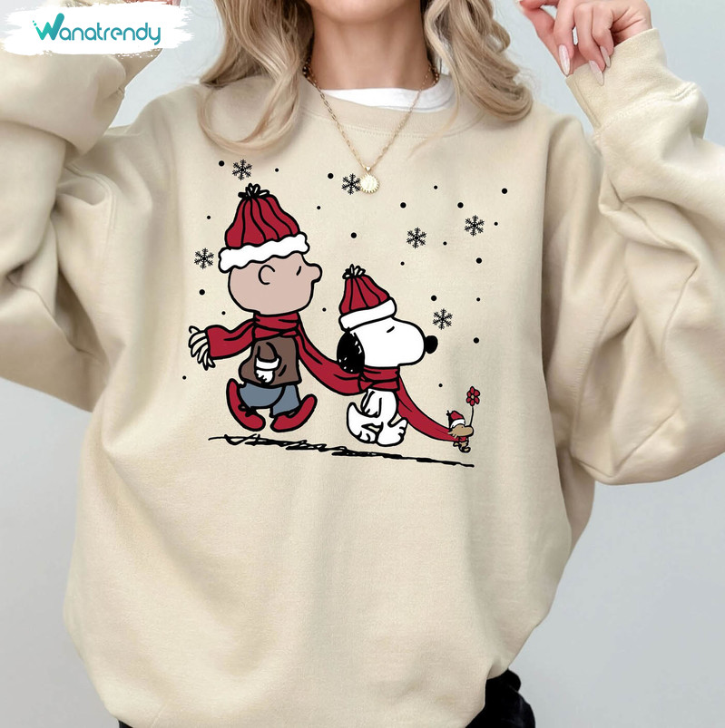 Peanuts Christmas Shirt, Christmas Snoopy Dog Sweater T-Shirt