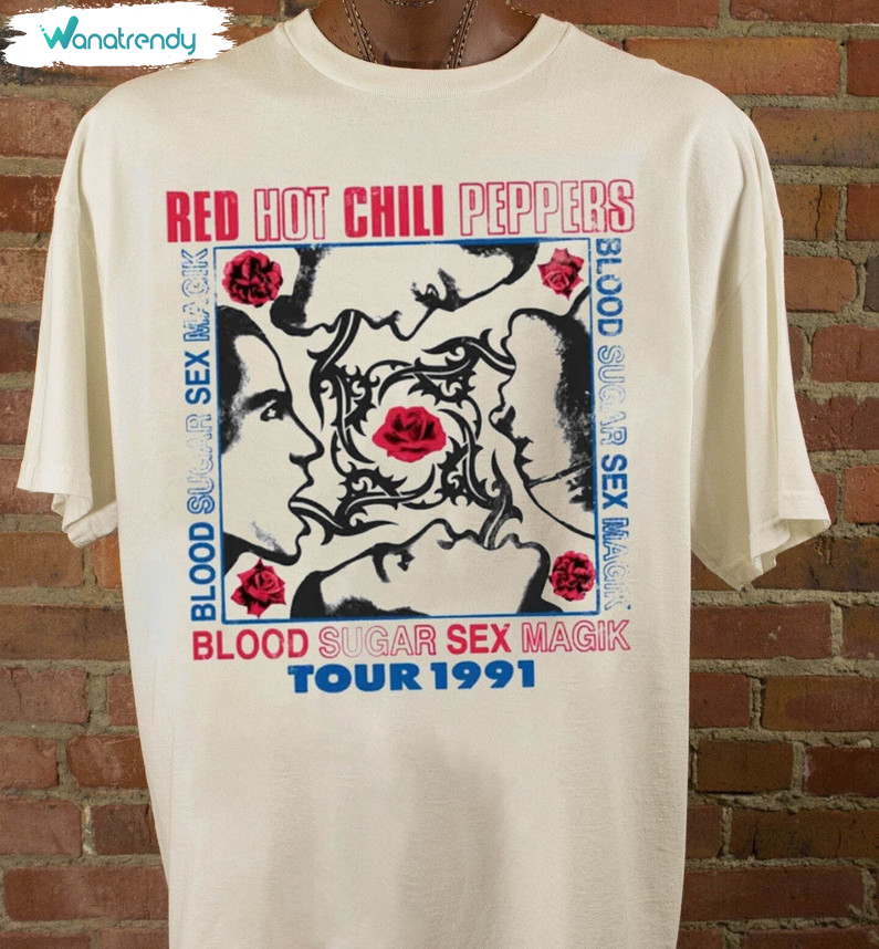 Red Hot Chili Peppers Shirt, Vintage Rock Band 2023 Short Sleeve Tee Tops