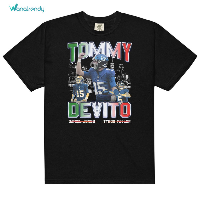 Retro Tommy Devito Shirt, New York Giants Quarter Back Italian 90s Hoodie Crewneck