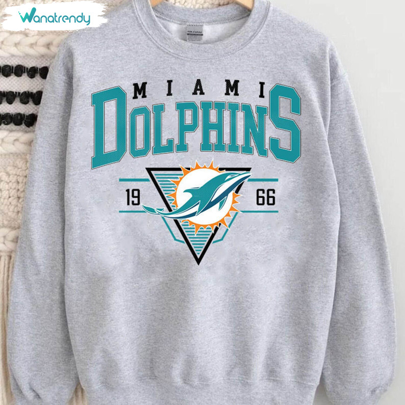 Retro Miami Dolphins Shirt, Dolphins Football Long Sleeve Sweater