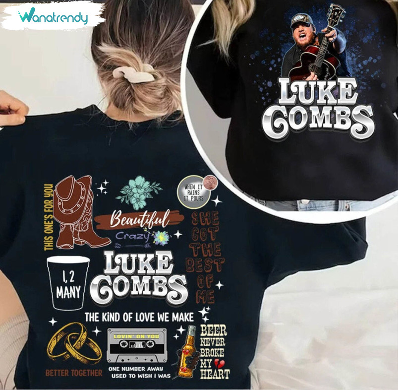 Cool Luke Combs Bullhead Sweatshirt, Luke Combs World Tour Shirt Short Sleeve
