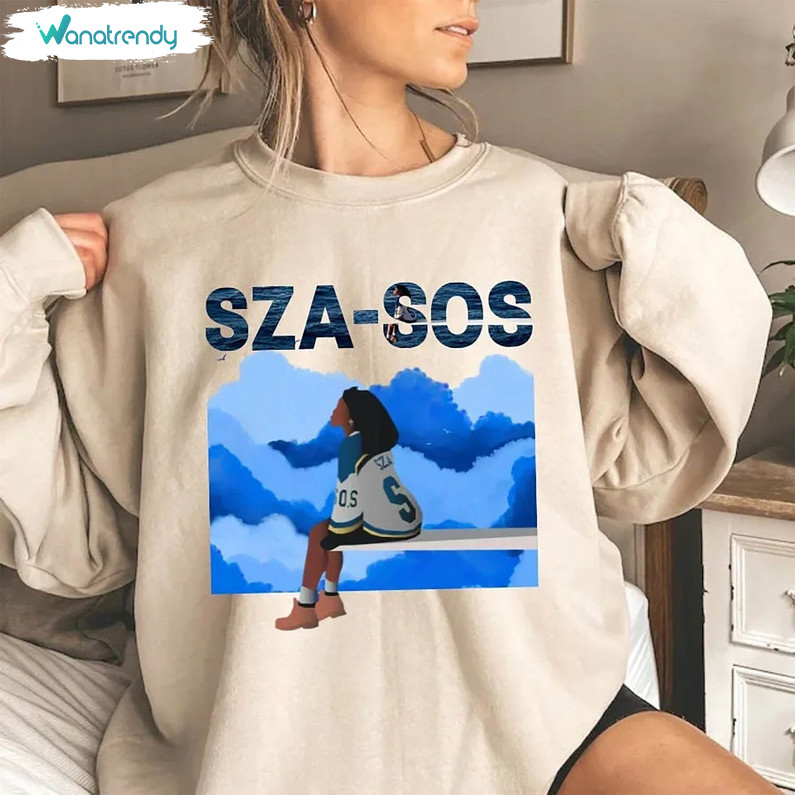 New Rare Sza S.o.s Tour 2023 Shirt, Sza Sos Album Cover Long Sleeve Tee Tops