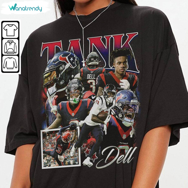 Limited Tank Dell Shirt, Texans Football 90s Vintage Unisex Hoodie Crewneck
