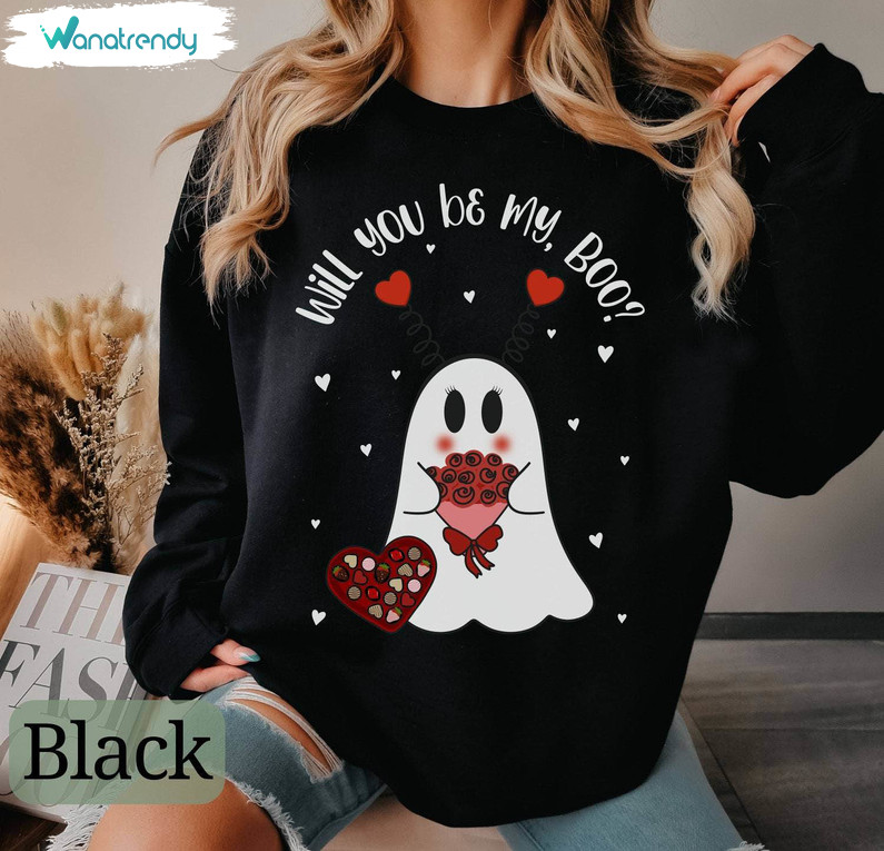 Vintage Will You Be My Boo Ghost Shirt, Ghost Sweatshirt Short Sleeve