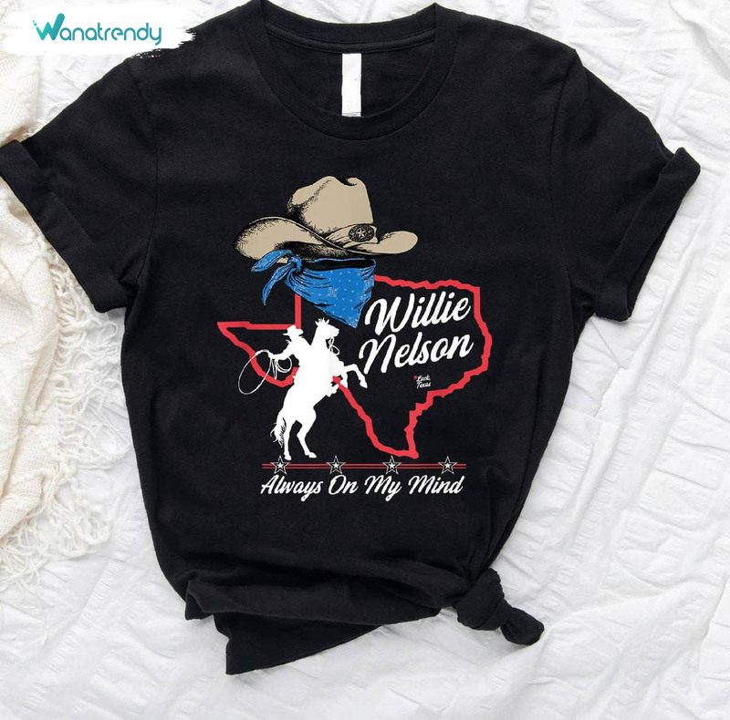 Willie Nelson Shirt, Vintage Willie Nelson Always On My Mind Tee Tops Sweater