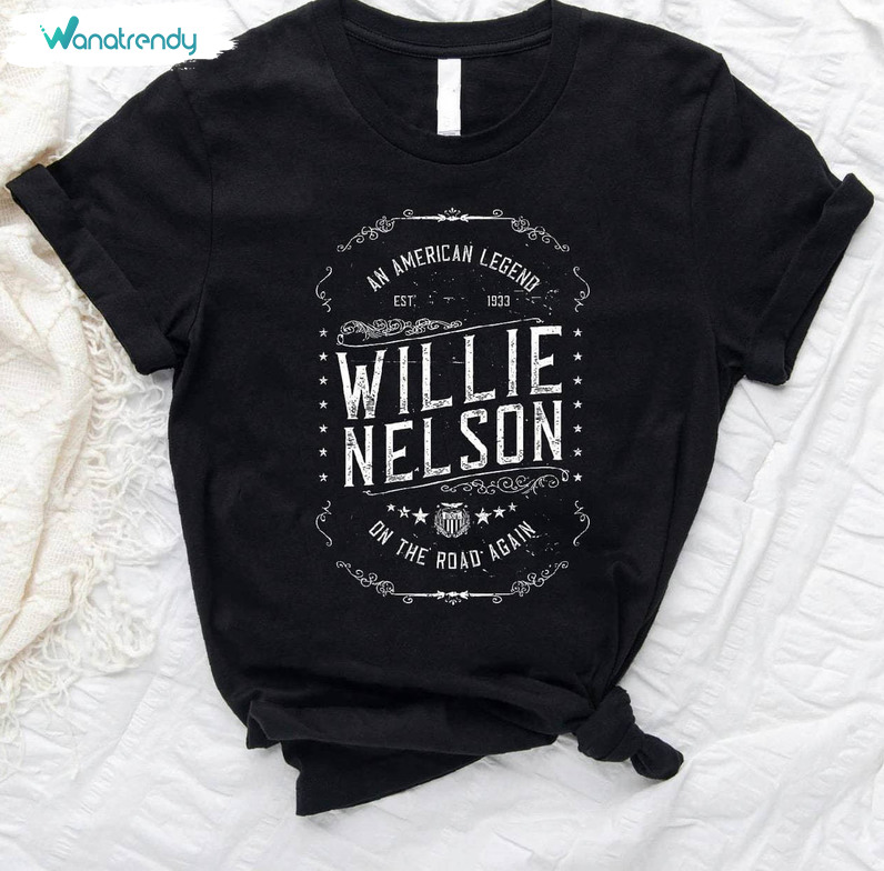 Unique Willie Nelson Shirt, Groovy American Legend Unisex T Shirt Short Sleeve